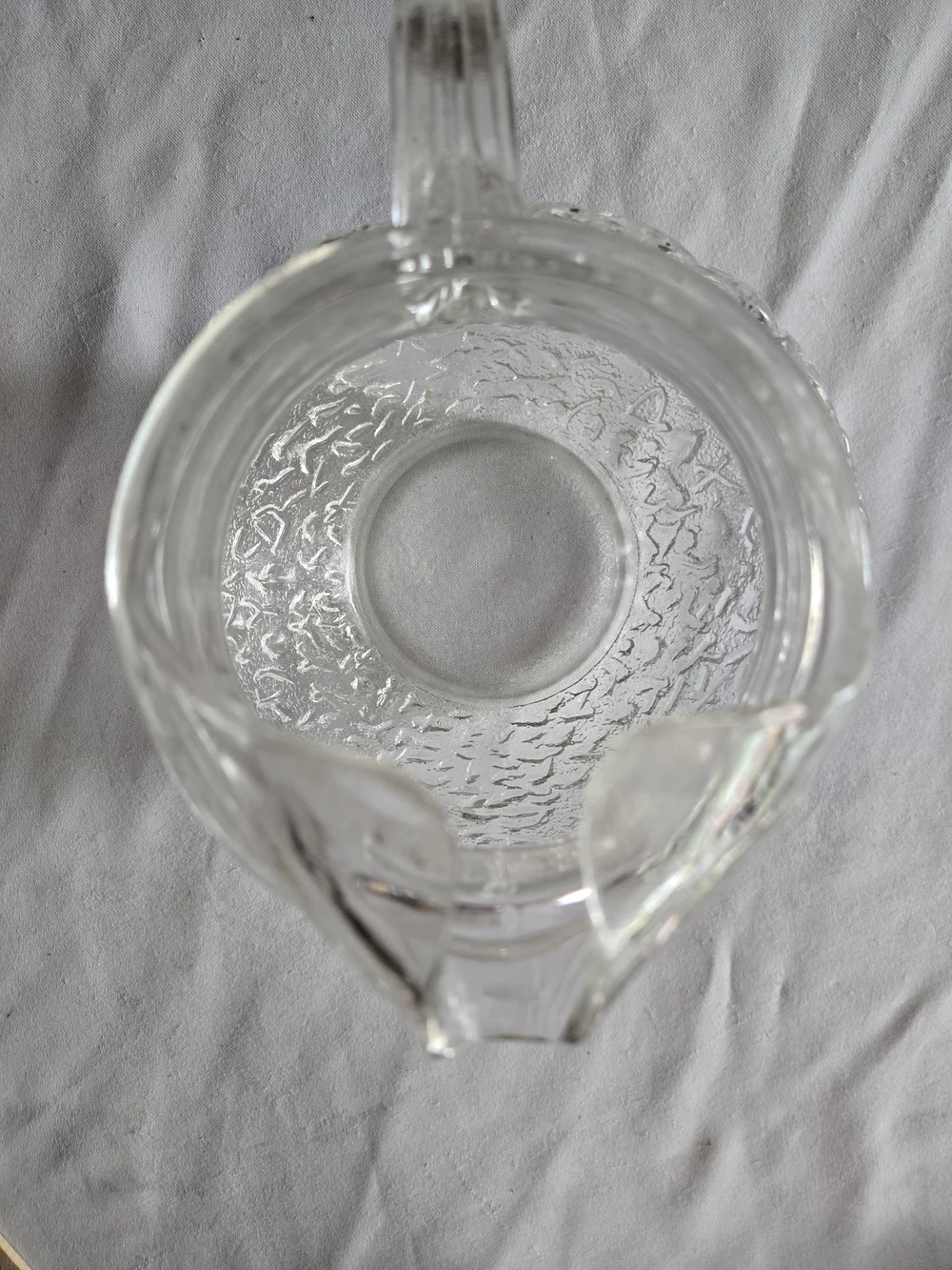Clear Textured Glass Pitcher